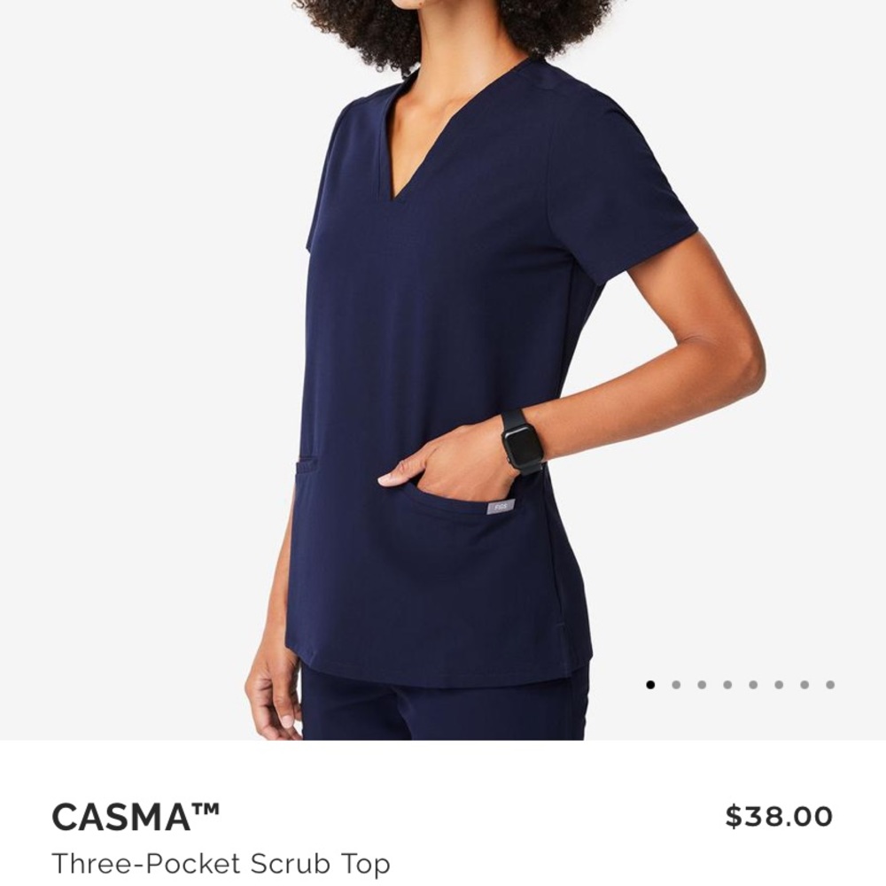 Navy figs scrub top